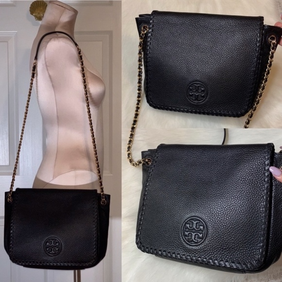 Tory Burch Handbags - Tory Burch Flap Shoulder Bag Crossbody Matte Black